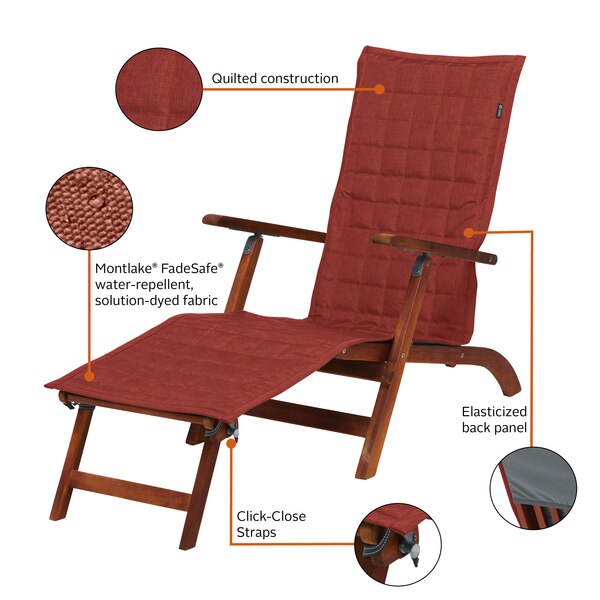 Montlake Patio Chaise Slipcover, Heather Henna, 69