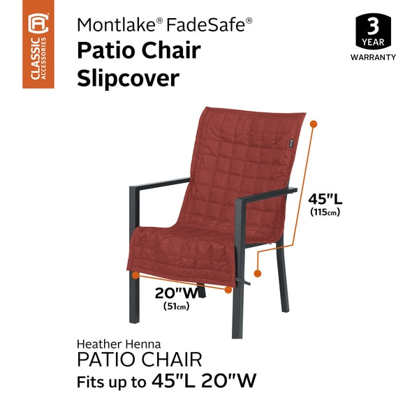 Montlake Patio Chair Slipcover, Heather Henna, 45