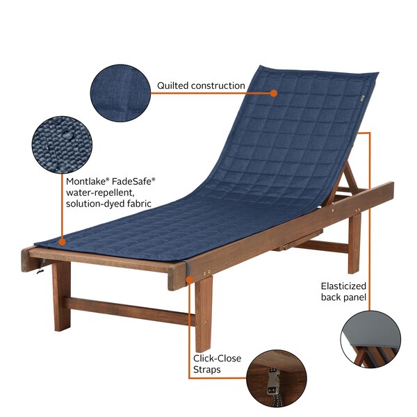 Montlake Heather Indigo Patio Chaise Slipcover, Heather Indigo, 72