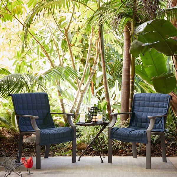 Montlake Heather Indigo Patio Chair Slipcover, Heather Indigo, 45