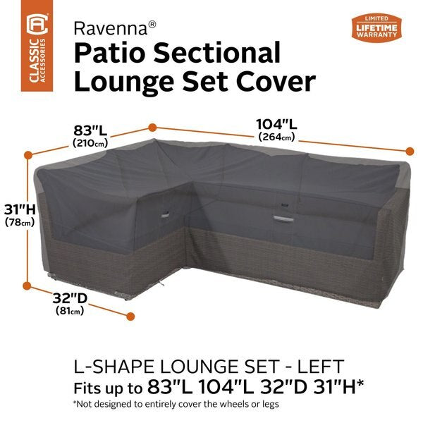 Taupe Sectional Cover, Ravenna, 83