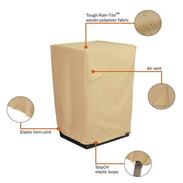 Tan Patio Fire Column Cover, Terrazzo, 21