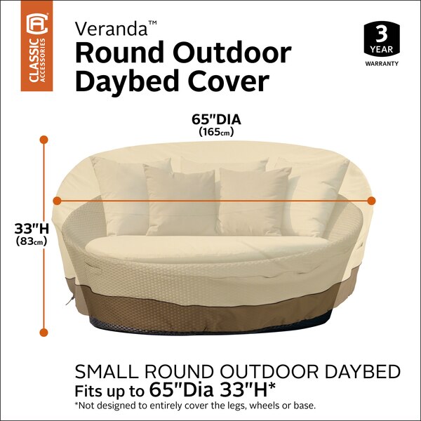 Veranda Round Day Bed Cover, Small