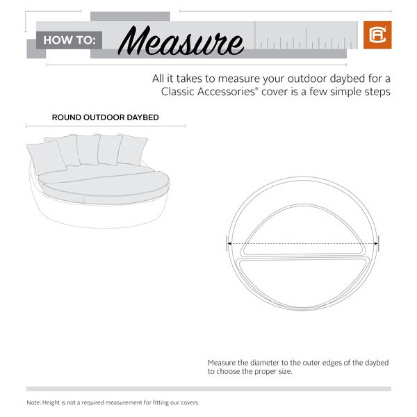 Veranda Round Day Bed Cover, Small