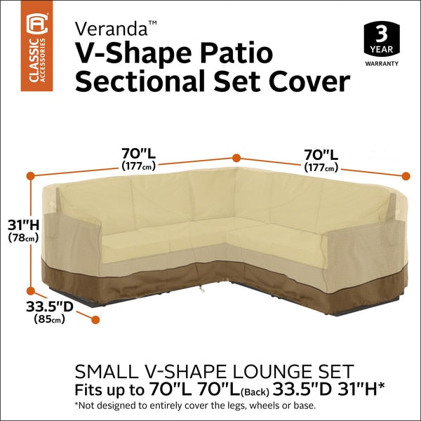 Veranda V-Shape Sectional Lounge Set Cover, 70
