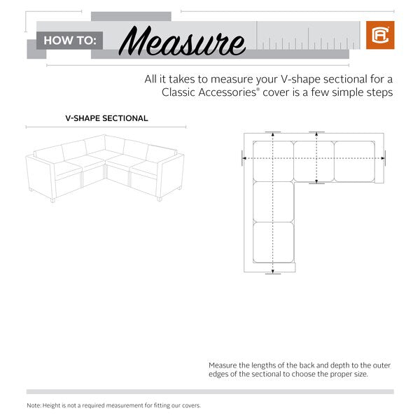 Veranda V-Shape Sectional Lounge Set Cover, 115
