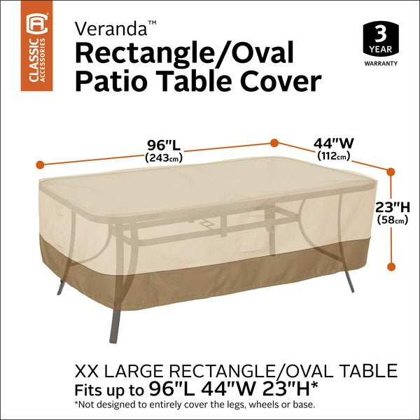 Veranda Patio Rectangle/Oval Table Cover