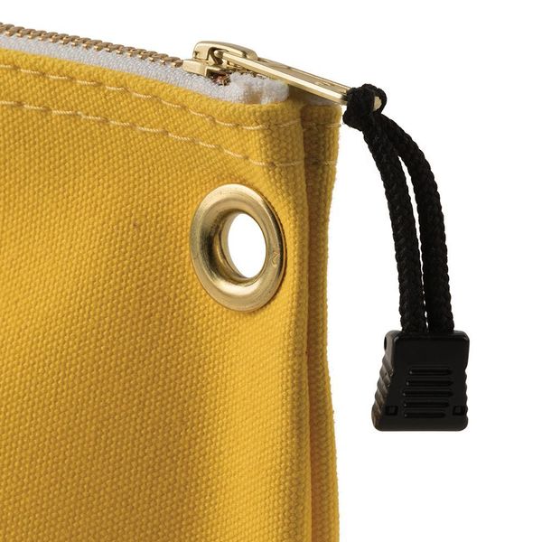 Canvas Bag with Zipper, Large Yellow, Canvas, Yellow