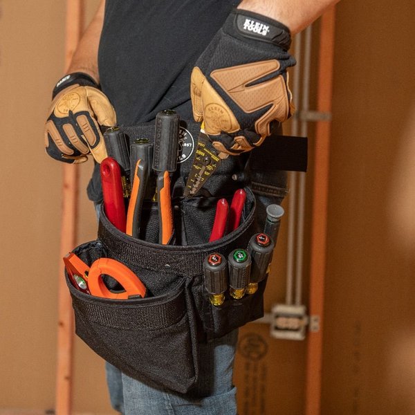 Black Nylon Tool Belt, M, 11 Pockets
