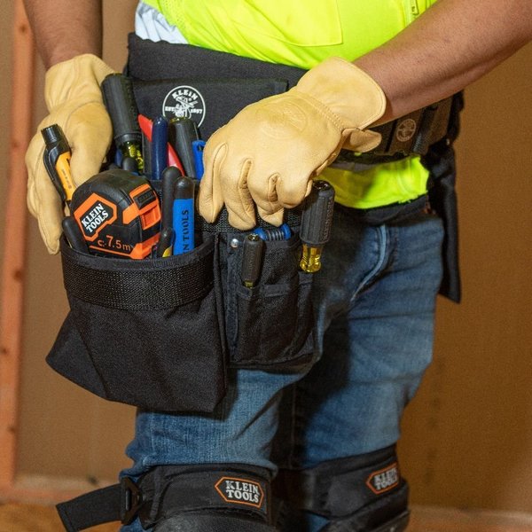 Black Nylon Tool Belt, L, 11 Pockets