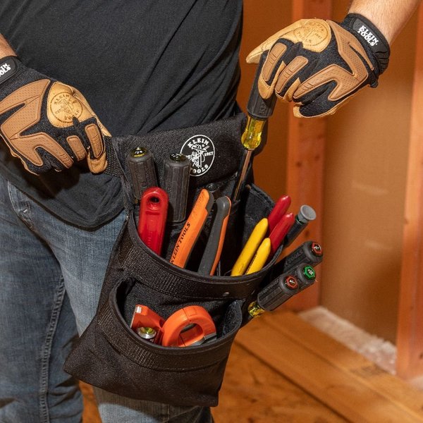 Black Nylon Tool Belt, Xl, 11 Pockets