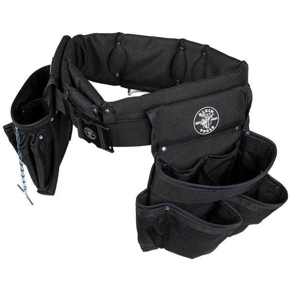 Black Ballistic Nylon Tool Belt, L, 27 Pockets