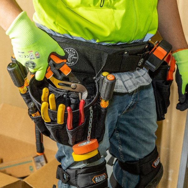 Black Ballistic Nylon Tool Belt, L, 27 Pockets