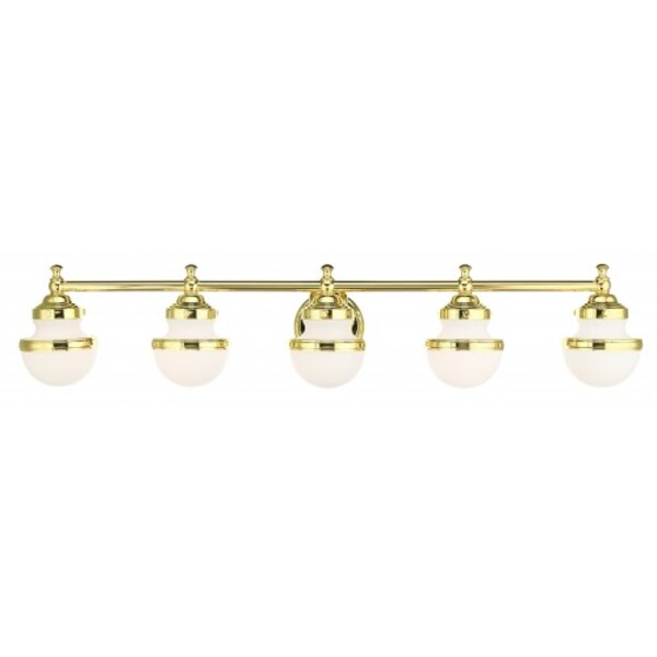 Polished Brass Vanity Sconce, 5 Light