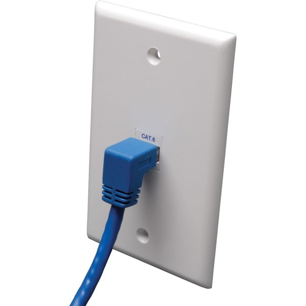 Cat6 Cable, Right Angle, RJ45, Blue, 10ft