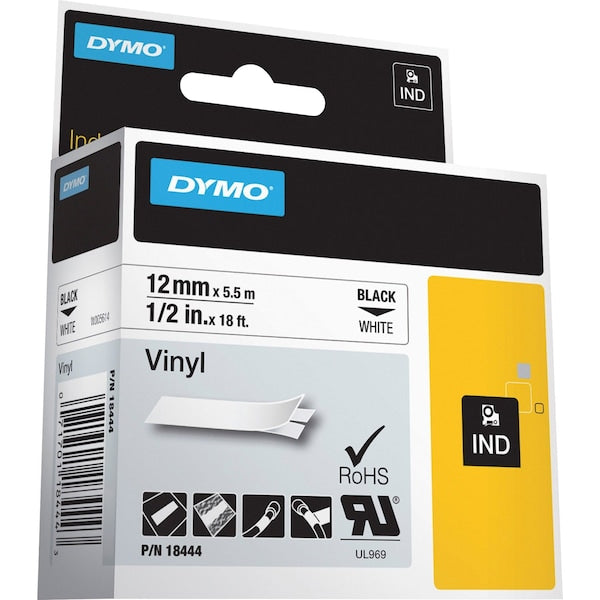 Rhinoâ¢ Label Cartridge, Black/White, 18 ft. L