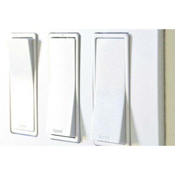 Rocker Wall Plate, Number of Gangs: 3 Plastic, Smooth Finish, White