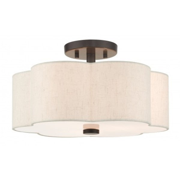 English BronzeSemi Flush, 3 Light