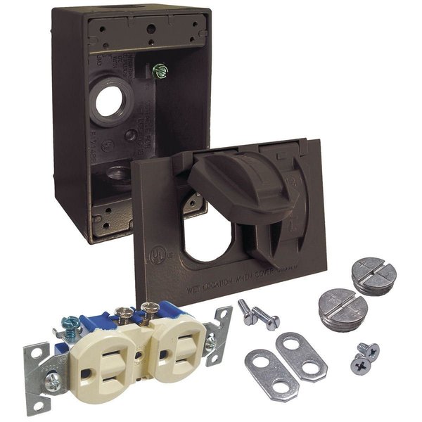 1 -Gang Horizontal Weatherproof Flip Cover Kit, 2.813