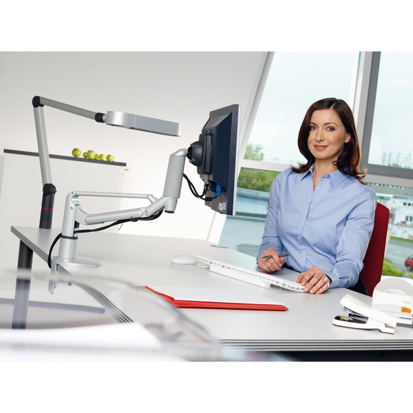 Adjustable Height Monitor Arm, 17 lb. ca