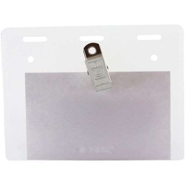 ID Badge Holder Kit, Color Clear, PK50