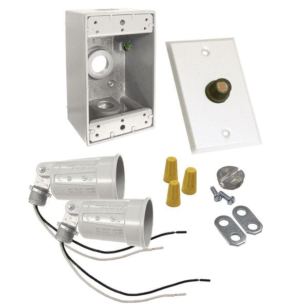 Rectangular Light Weatherproof Kit, White