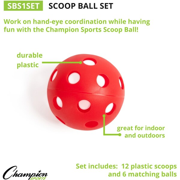 Scoop Ball Set, All Ages, PK6