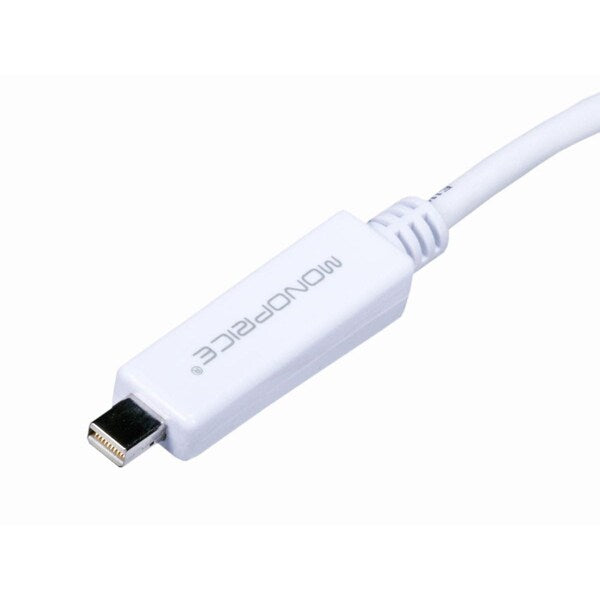 White Mini Display Port to DVI Cable, 3ft 32AWG
