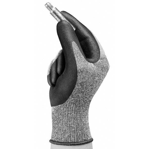 Hyflex, Foam Nitrile Coated Gloves, Palm Coverage, Black, Abrasion Level 3, Medium (Size 8), 1 Pair