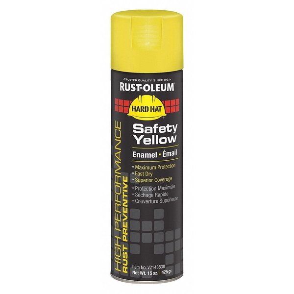 Rust Preventative Spray Paint, Safety Yellow, Gloss, 15 oz