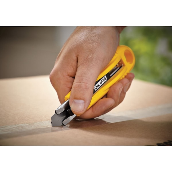 5-3/4 in. L. Self-Retracting Safety Knife, Rounded Safety Blade, ABS