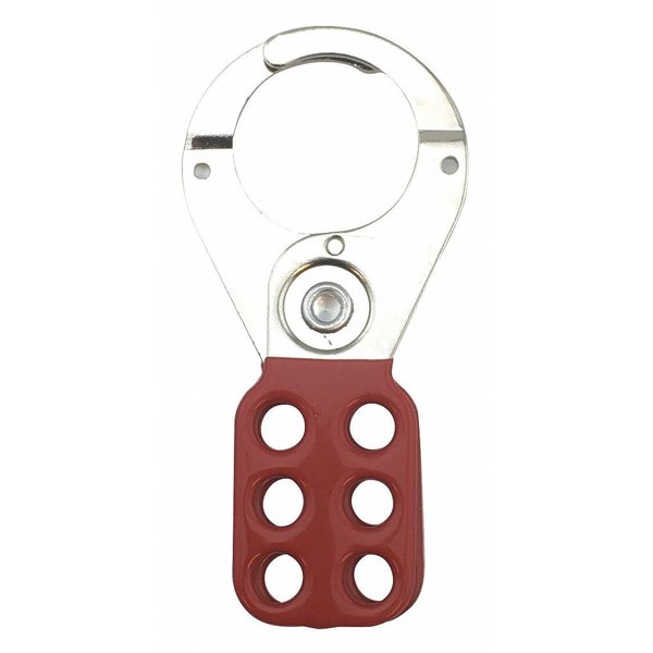 Lockout Hasp, Standard Hasp, Steel, Snap-On, Max Number of Padlocks - 6, Red