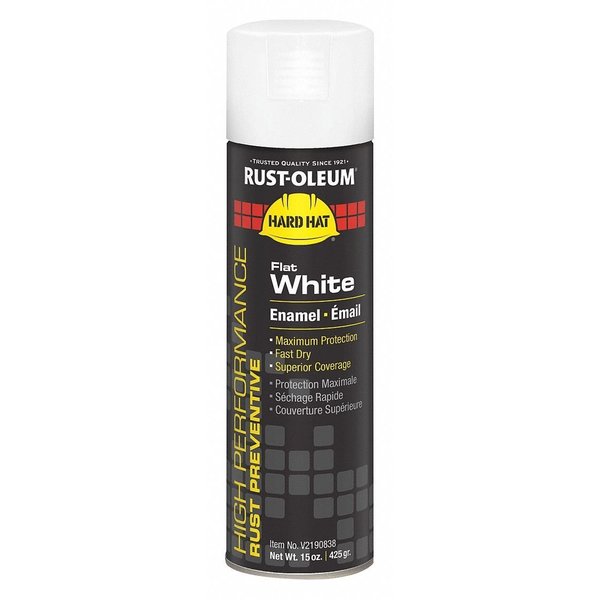 Rust Preventative Spray Paint, White, Flat, 15 oz