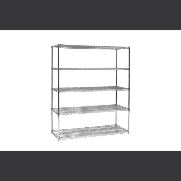 Add-On Unit, 5-Shelf, Chrome, 24x36x74