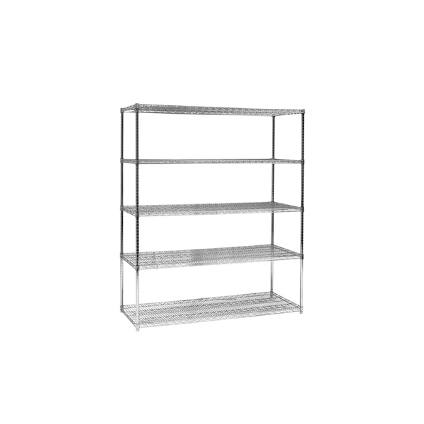 Add-On Unit, 5-Shelf, Chrome, 21x48x74