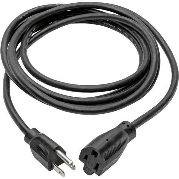 Power Cord, 5-15P to 5-15R, 10A, 18AWG, 10ft