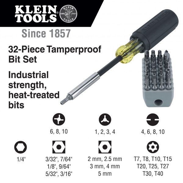 Single Ended Bit 7 1/2 in, Drive Size: 1/4 in , Num. of pieces:33