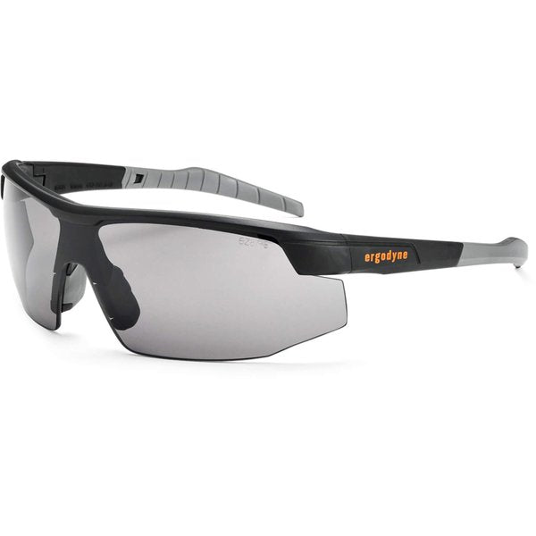 Safety Glasses, Traditional Smoke PC Decenter Lens, Anti-Fog, Scratch-Resistant