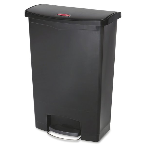 24 gal Rectangular Trash Can, Black, Resin