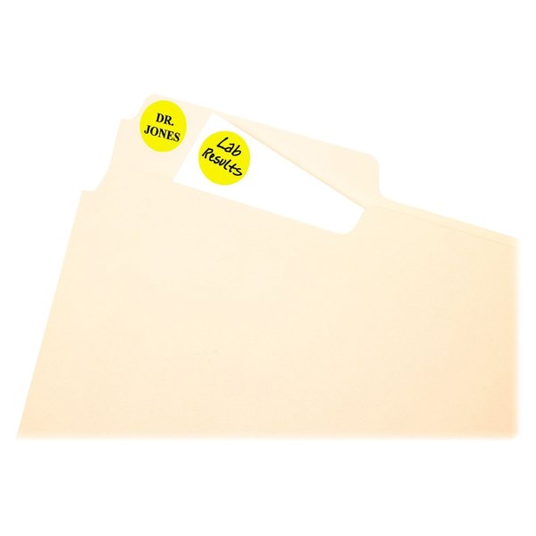 AveryÂ® Yellow Removable Print or Write Color Coding Labels for Laser and Inkjet Printers 5462, 3/4