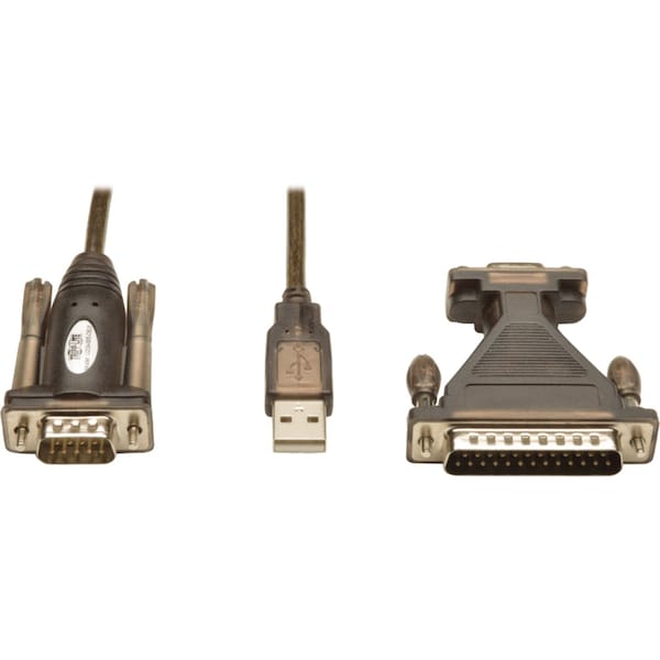 USB Cable, Serial Adapter, DB25, M/M, 5ft