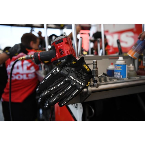 Mechanics Impact Gloves, L, Black/Gray, Reinforced Palm, Trek Dry(R)/TPR