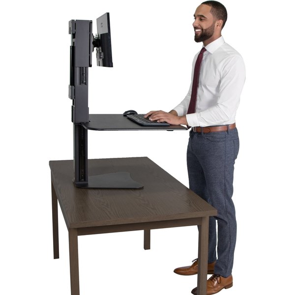 Sit-Stand Desk Converter, Includes Steel Base & Desk Surface