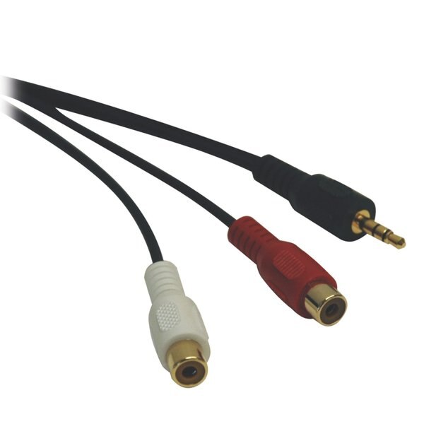 Audio Cable, 3.5mm, Y Split, 2 RCA, M/F, 6