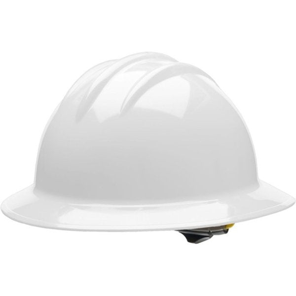 Full Brim Hard Hat, Classic, Type 1, Class E, Ratchet (6-Point), White