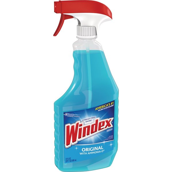 Liquid Glass Cleaner, 23 oz., Blue, Unscented, Trigger Spray Bottle