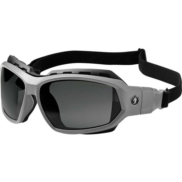 Polarized Safety Glasses, Traditional Smoke PC Decenter Lens, Scratch-Resistant