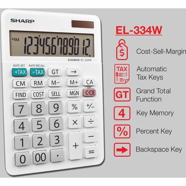 Desktop Calculator, LCD, 12 Display Digits