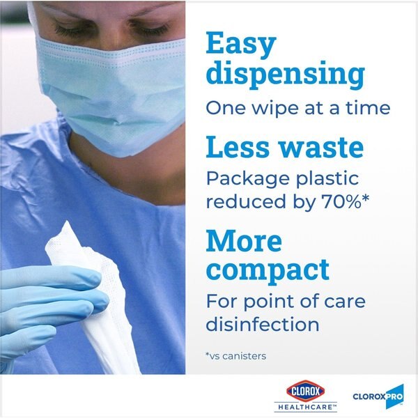 Disinfecting Wipes, White, Bag, Healthcare Surfaces, 2 PK, 185 Wipes, 11 in x 12 in, Cherry Almond