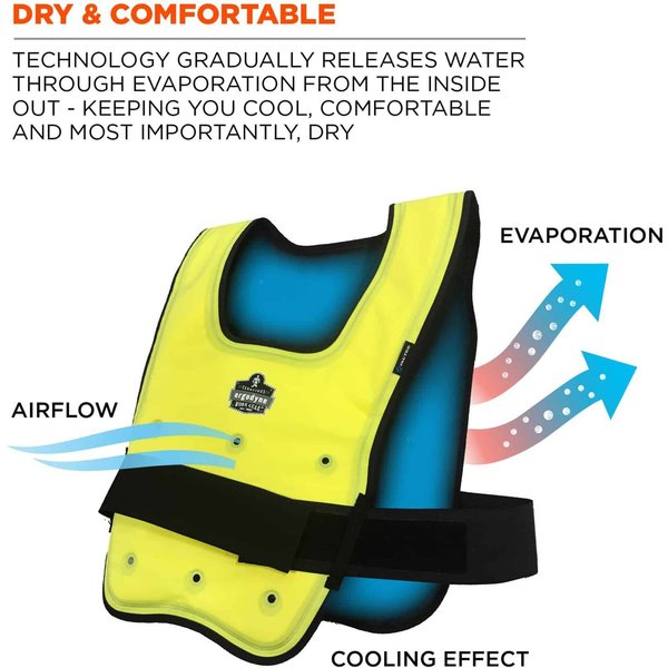 Dry Cooling Vest, 72 hr. Cooling, Nylon